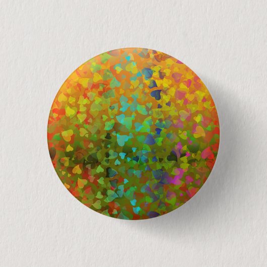 Fallende Herzen Orange Button (Vorderseite)