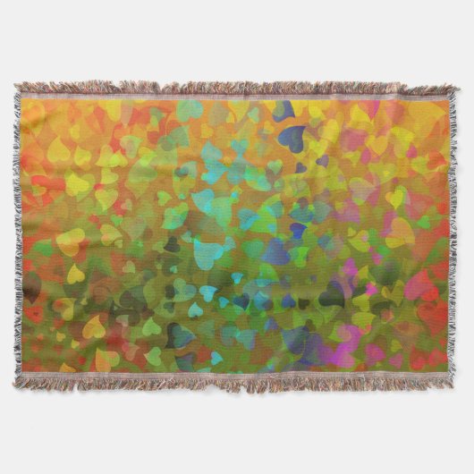 Fallende Herzen Orange Decke (Vorderseite)