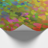 Fallende Herzen Orange Geschenkpapier (Ecke)