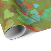 Fallende Herzen Orange Geschenkpapier (Rolleneckpunkt)