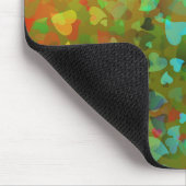 Fallende Herzen Orange Mousepad (Ecke)