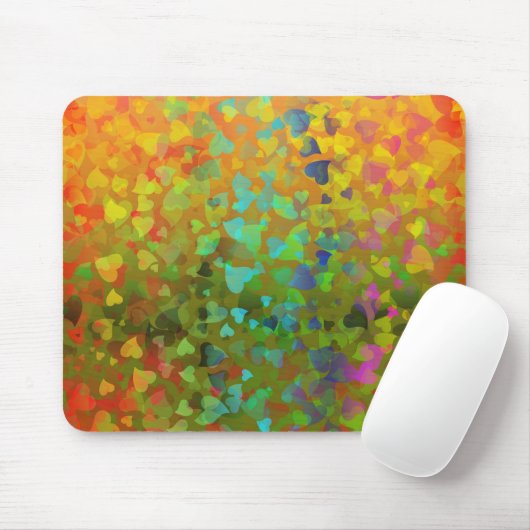 Fallende Herzen Orange Mousepad (Mit Mouse)