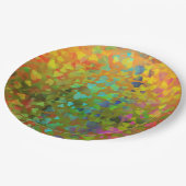 Fallende Herzen Orange Pappteller (Schrägansicht)