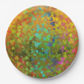 Fallende Herzen Orange Pappteller (Vorderseite)