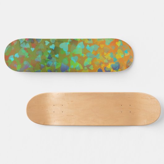 Fallende Herzen Orange Skateboard (Horizontal)