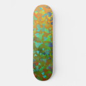 Fallende Herzen Orange Skateboard (Vorderseite)