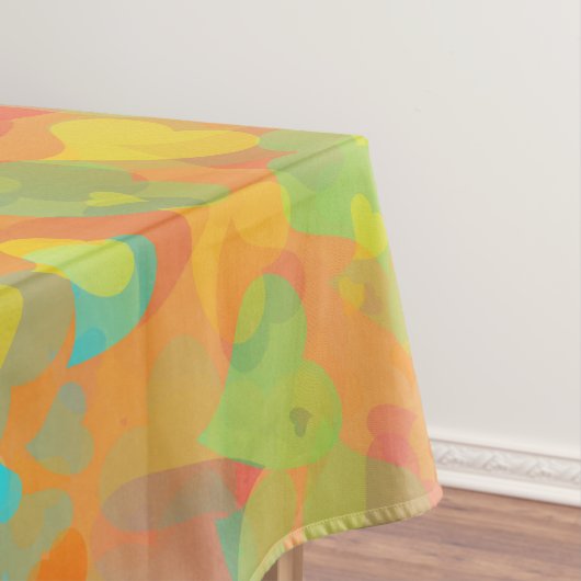 Fallende Herzen Orange Tischdecke (Beispiel)