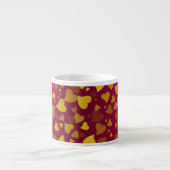 Fallende Herzen Red Gold Espressotasse (Vorderseite)