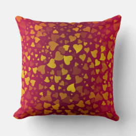 Fallende Herzen Red Gold Kissen