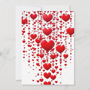 Fallende Herzen: Romantisches kinematisches Design Einladung