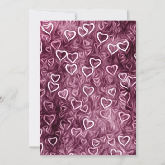 Fallende Herzen - Rosa Einladung (Vorderseite)