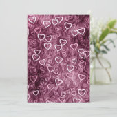Fallende Herzen - Rosa Einladung (Stehend Vorderseite)