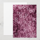 Fallende Herzen - Rosa Einladung (Vorne/Hinten)