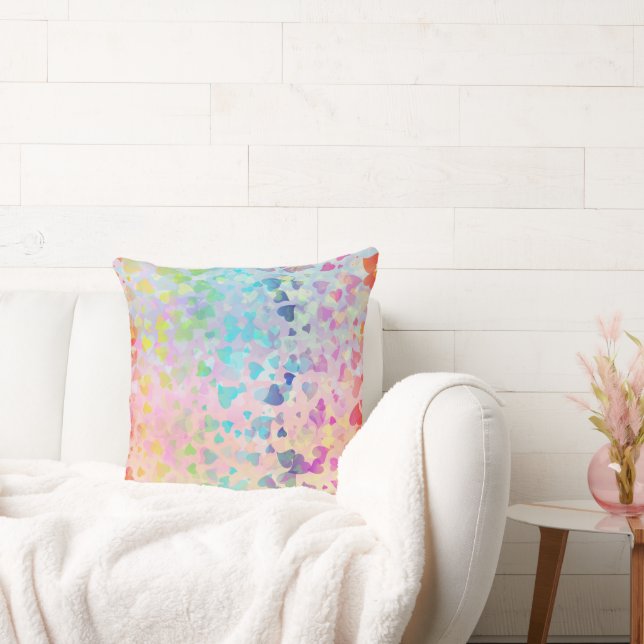 Fallende Herzen rosa Kissen (Liege)