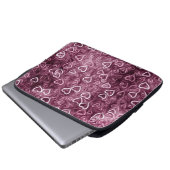 Fallende Herzen - Rosa Laptopschutzhülle (Vorne Knopf)