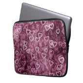 Fallende Herzen - Rosa Laptopschutzhülle (Vorderseite Links)