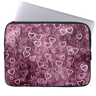 Fallende Herzen - Rosa Laptopschutzhülle