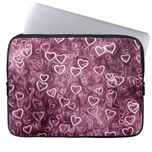 Fallende Herzen - Rosa Laptopschutzhülle (Vorderseite)