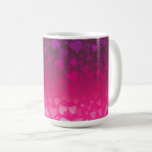 Fallende Herzen Rosa Lila Kaffeetasse (VorderseiteRechts)