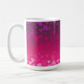 Fallende Herzen Rosa Lila Kaffeetasse (Links)