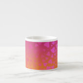 Fallende Herzen Rosa Orange Espressotasse (Vorderseite)