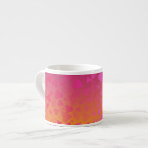 Fallende Herzen Rosa Orange Espressotasse