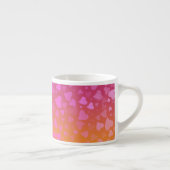 Fallende Herzen Rosa Orange Espressotasse (Rechts)