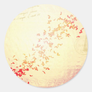 Fallende Herzen Runder Aufkleber