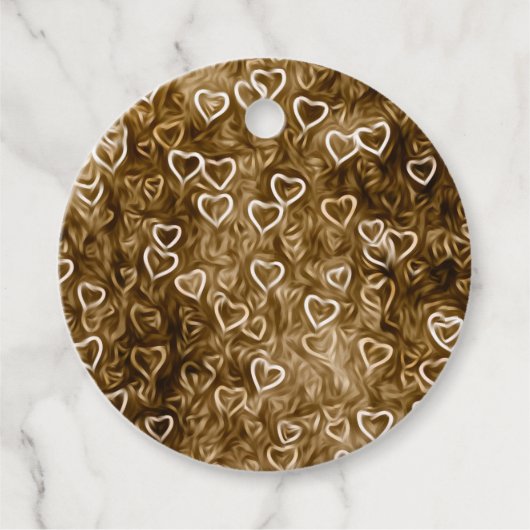 Fallende Herzen - Sepia Geschenkanhänger (Vorderseite)