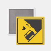 Fallende Hühnerzone Highway-Zeichen Magnet (Vorderseite/Rückseite)