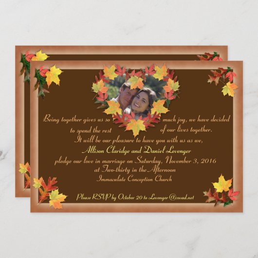 Fallende in der Liebe Einladung zur Hochzeit (Vorne/Hinten)