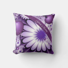 Fallende in Liebe Abstrakt Art Blume & Herzname Kissen