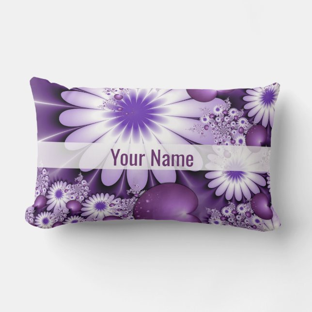 Fallende in Liebe Abstrakt Art Blume & Herzname Lendenkissen (Vorderseite)