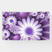 Fallende in Liebe Abstrakte Blume & Herz Fraktal Banner (Horizontal)