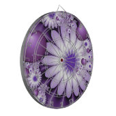 Fallende in Liebe Abstrakte Blume & Herz Fraktal Dartscheibe (Vorderseite Links)