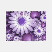 Fallende in Liebe Abstrakte Blume & Herz Fraktal Fleecedecke (Vorderseite (Horizontal))