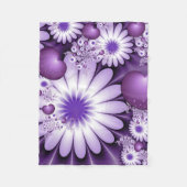Fallende in Liebe Abstrakte Blume & Herz Fraktal Fleecedecke (Vorderseite)