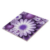 Fallende in Liebe Abstrakte Blume & Herz Fraktal Fliese (Seite)