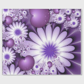 Fallende in Liebe Abstrakte Blume & Herz Fraktal Geschenkpapier (Flach)