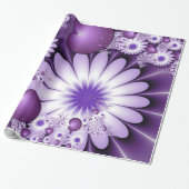 Fallende in Liebe Abstrakte Blume & Herz Fraktal Geschenkpapier (Ungerollt)