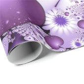 Fallende in Liebe Abstrakte Blume & Herz Fraktal Geschenkpapier (Rolleneckpunkt)