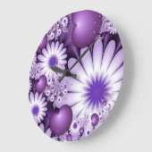 Fallende in Liebe Abstrakte Blume & Herz Fraktal Große Wanduhr (Winkel)