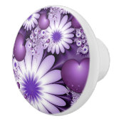 Fallende in Liebe Abstrakte Blume & Herz Fraktal Keramikknauf (Rechts)