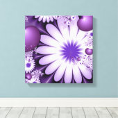 Fallende in Liebe Abstrakte Blume & Herz Fraktal Leinwanddruck (Insitu (Holzboden))