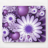 Fallende in Liebe Abstrakte Blume & Herz Fraktal Mousepad (Vorne)