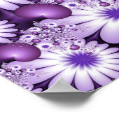 Fallende in Liebe Abstrakte Blume & Herz Fraktal Poster (Ecke)