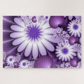 Fallende in Liebe Abstrakte Blume & Herz Fraktal Puzzle (Horizontal)