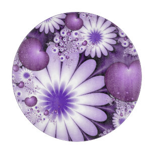 Fallende in Liebe Abstrakte Blume & Herz Fraktal Schneidebrett
