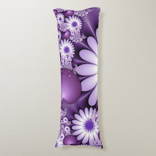 Fallende in Liebe Abstrakte Blume & Herz Fraktal Seitenschläferkissen (Vorderseite Vertikal)