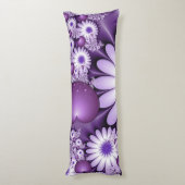 Fallende in Liebe Abstrakte Blume & Herz Fraktal Seitenschläferkissen (Rückseite (Vertikal))